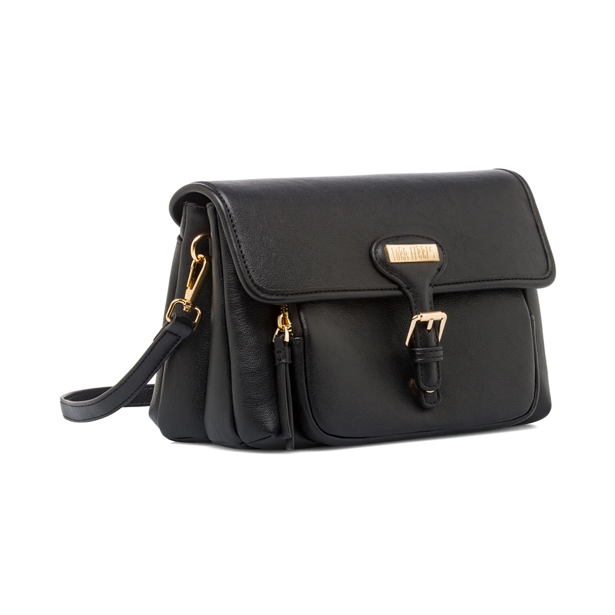 Borsa a Spalla da Donna Nera con Patta Lora Ferres - Image 4