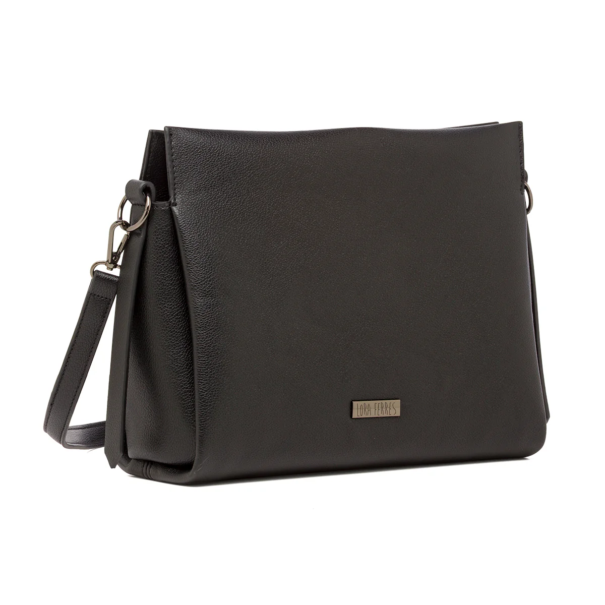 Borsa a Spalla da Donna Nera con Tracolla Regolabile Lora Ferres - Image 3