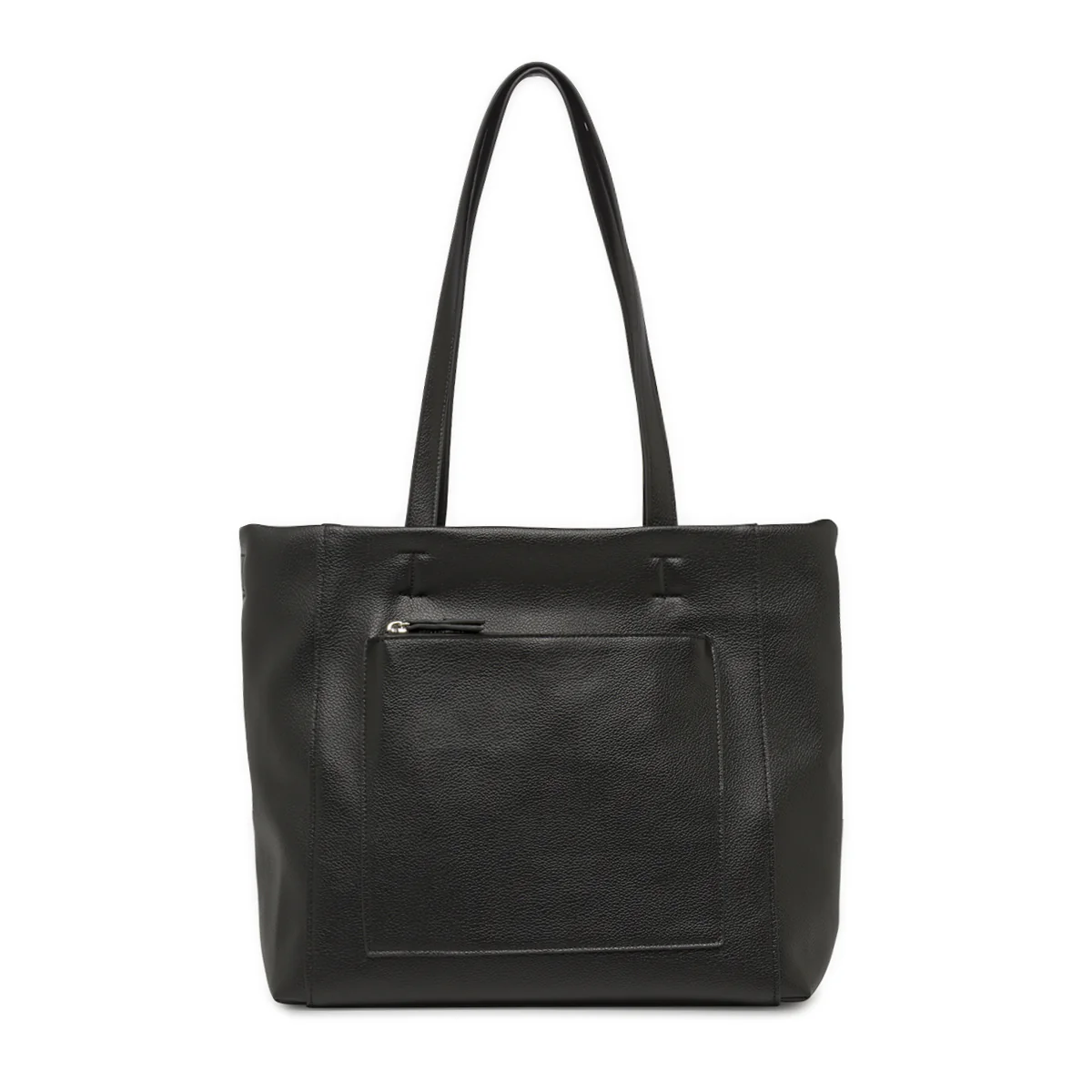 Borsa a spalla da donna nera Lora Ferres con zip e tasche esterne - Image 2