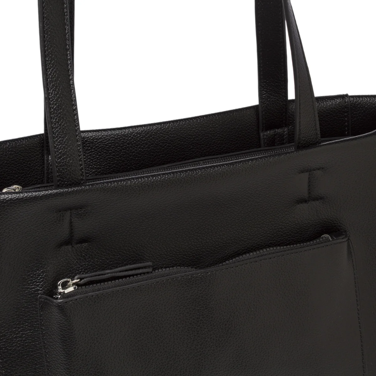 Borsa a spalla da donna nera Lora Ferres con zip e tasche esterne - Image 3