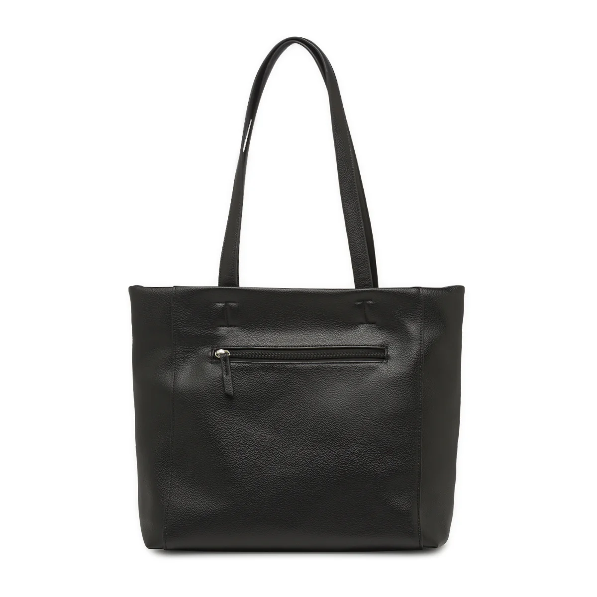 Borsa a spalla da donna nera Lora Ferres con zip e tasche esterne - Image 4