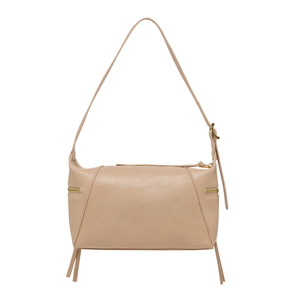 Borsa a spalla da donna rosa Lora Ferres con zip e finiture dorate - Image 2