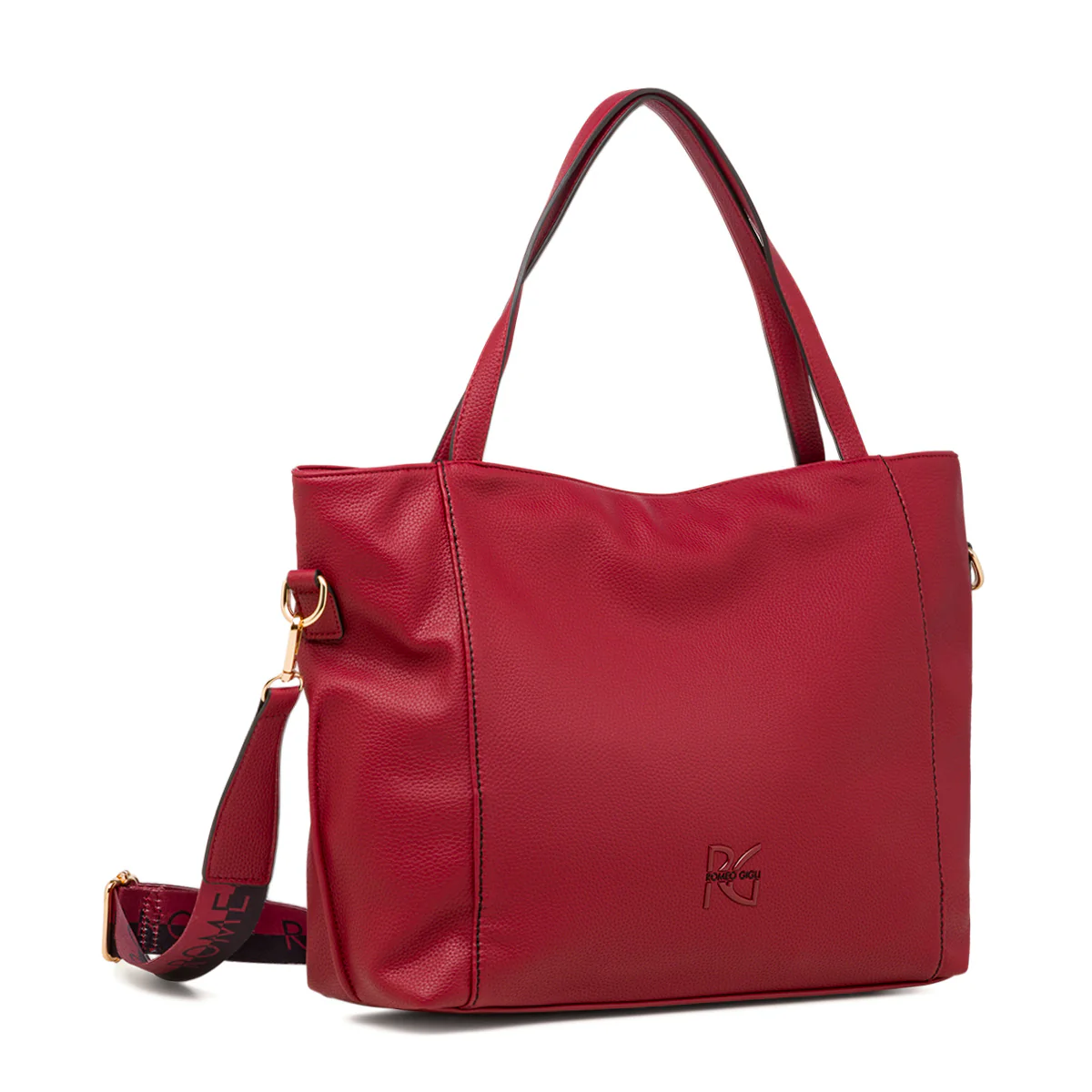 Borsa a spalla da donna rossa con logo Romeo Gigli Milano - Image 2