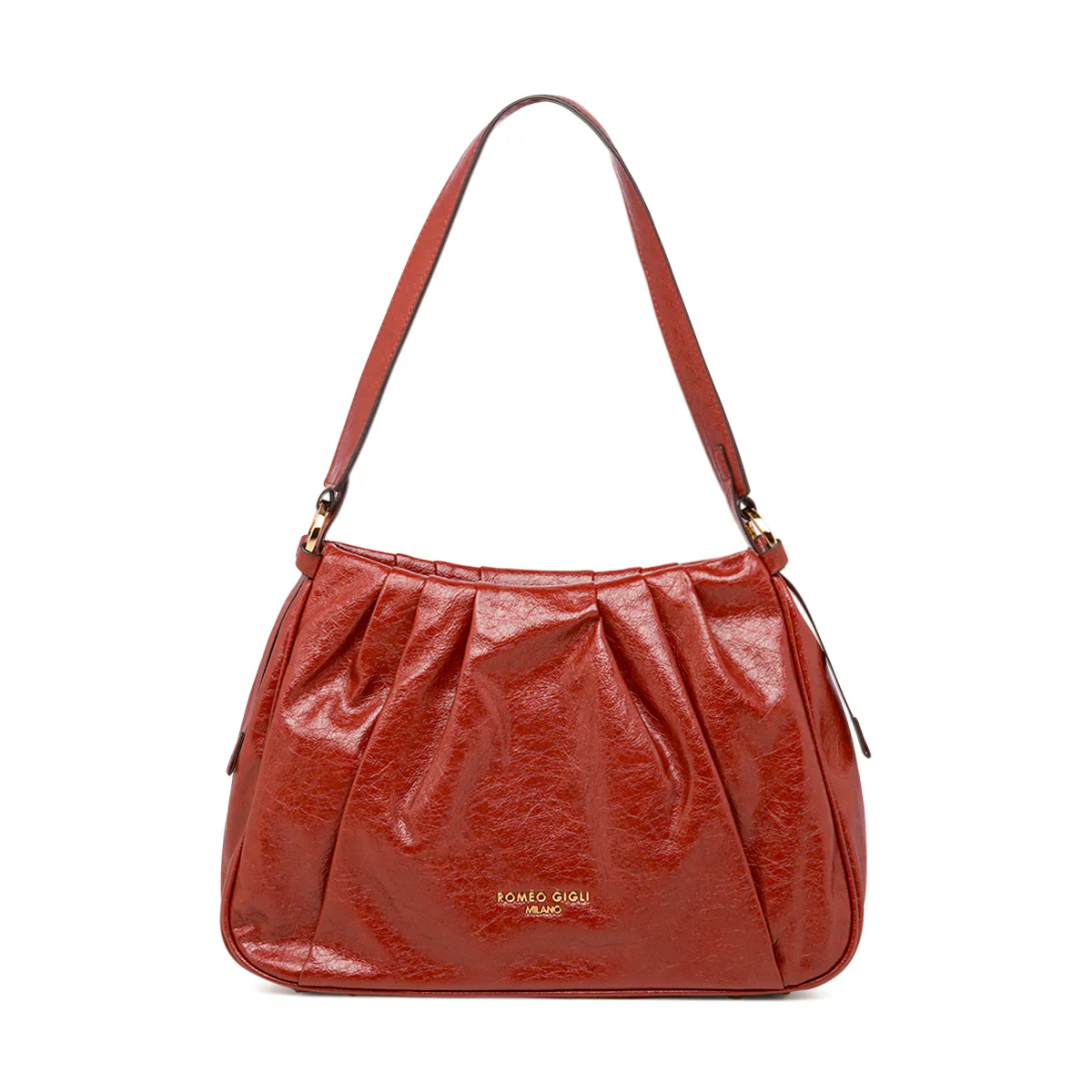 Borsa a spalla da donna rosso con logo Romeo Gigli Milano - Image 2