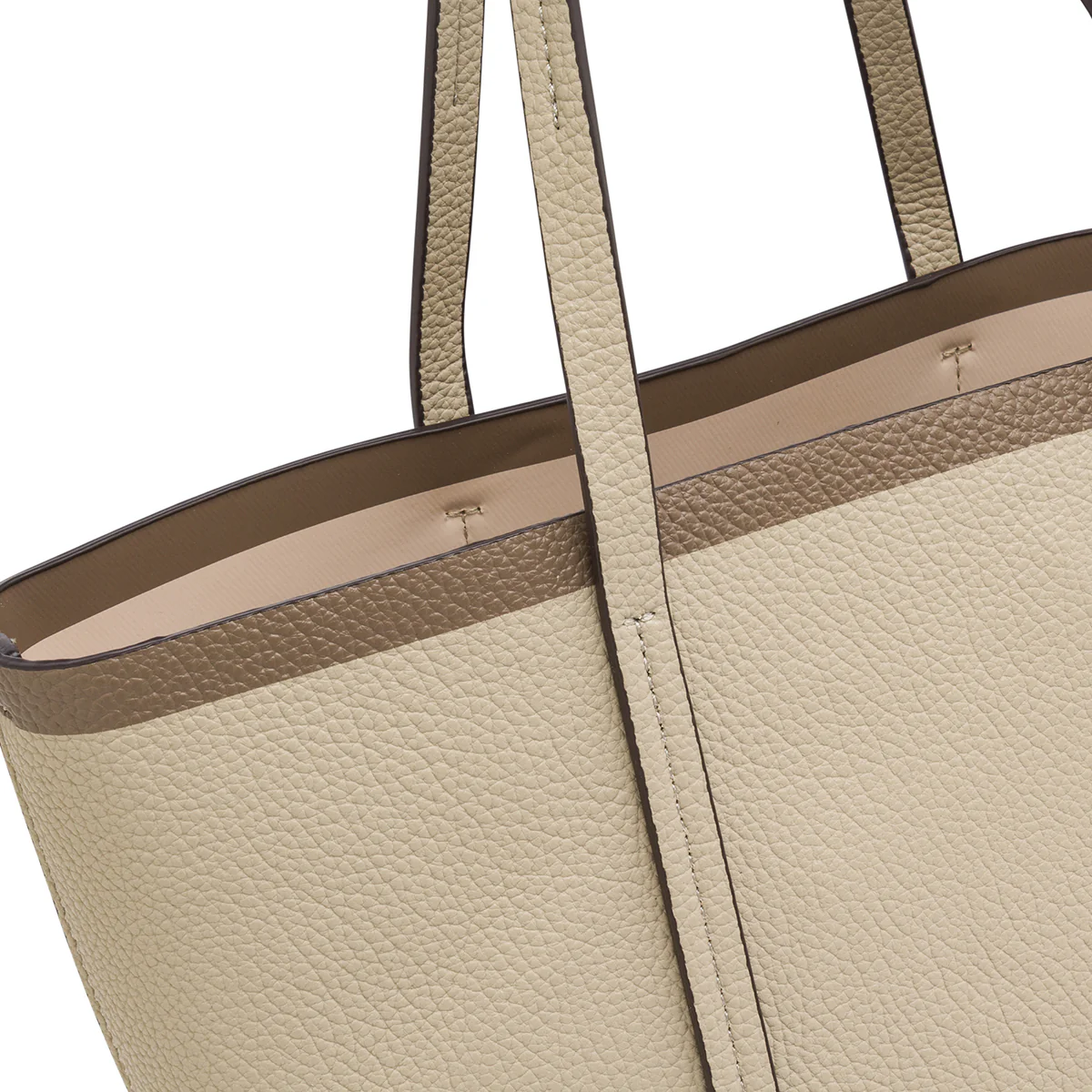 Borsa a spalla da Donna taupe effetto martellato Lora Ferres - Image 4