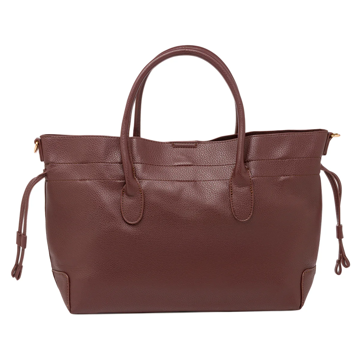 Borsa a spalla Lora Ferres da donna marrone con tracolla e logo dorato - Image 3