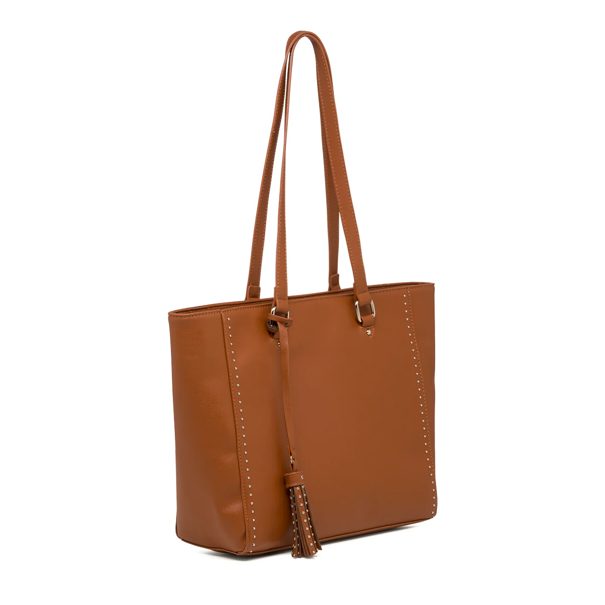 Borsa a spalla marrone da donna con borchiette Carriera Allie - Image 2