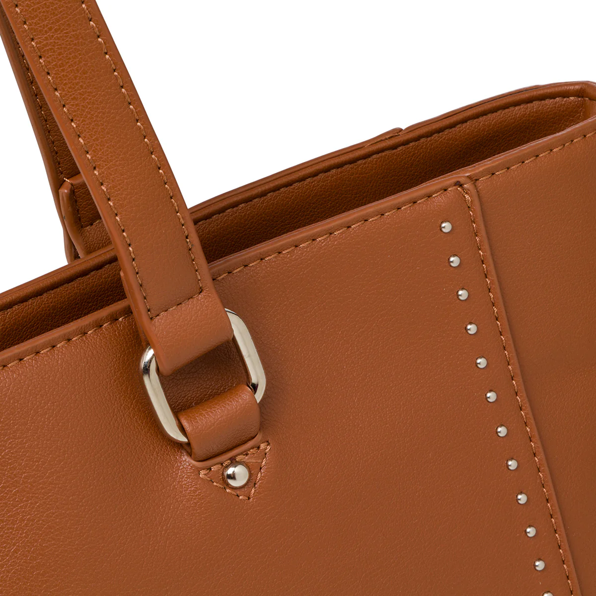 Borsa a spalla marrone da donna con borchiette Carriera Allie - Image 4