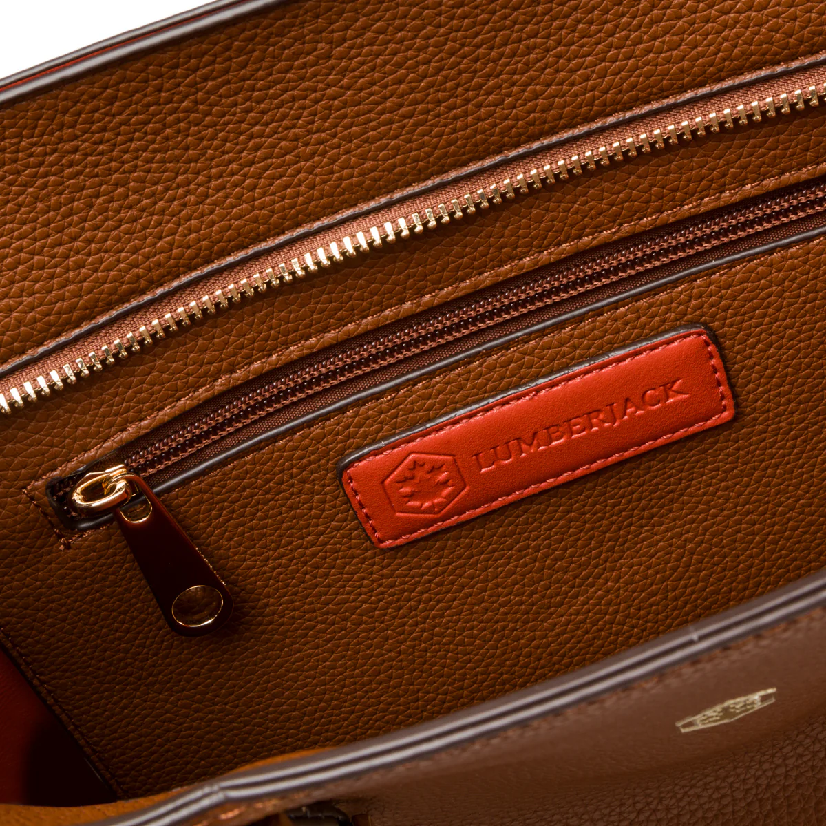 Borsa a spalla marrone da donna con dettagli in oro Lumberjack Diana - Image 4