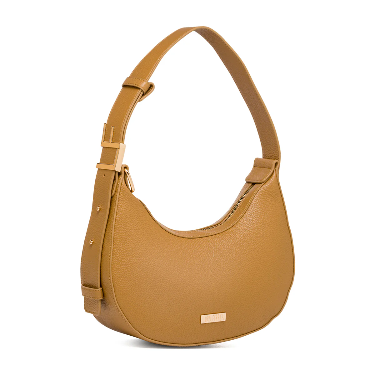 Borsa a spalla Beige da Donna con logo in metallo Lora Ferres - Image 3