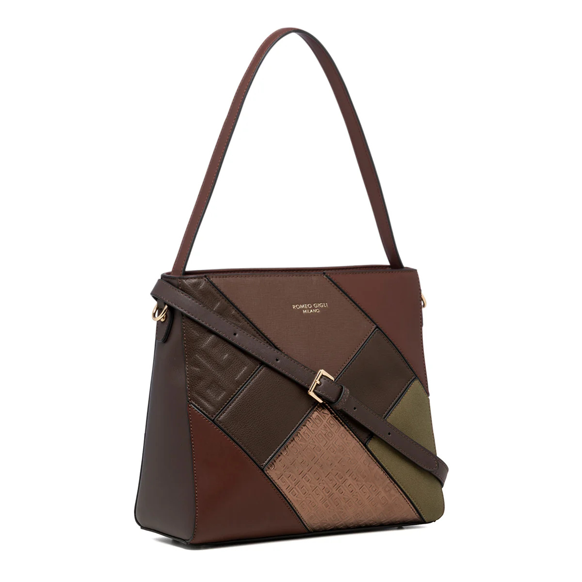 Borsa a spalla marrone da donna con monogramma Romeo Gigli Milano Jachie - Image 2
