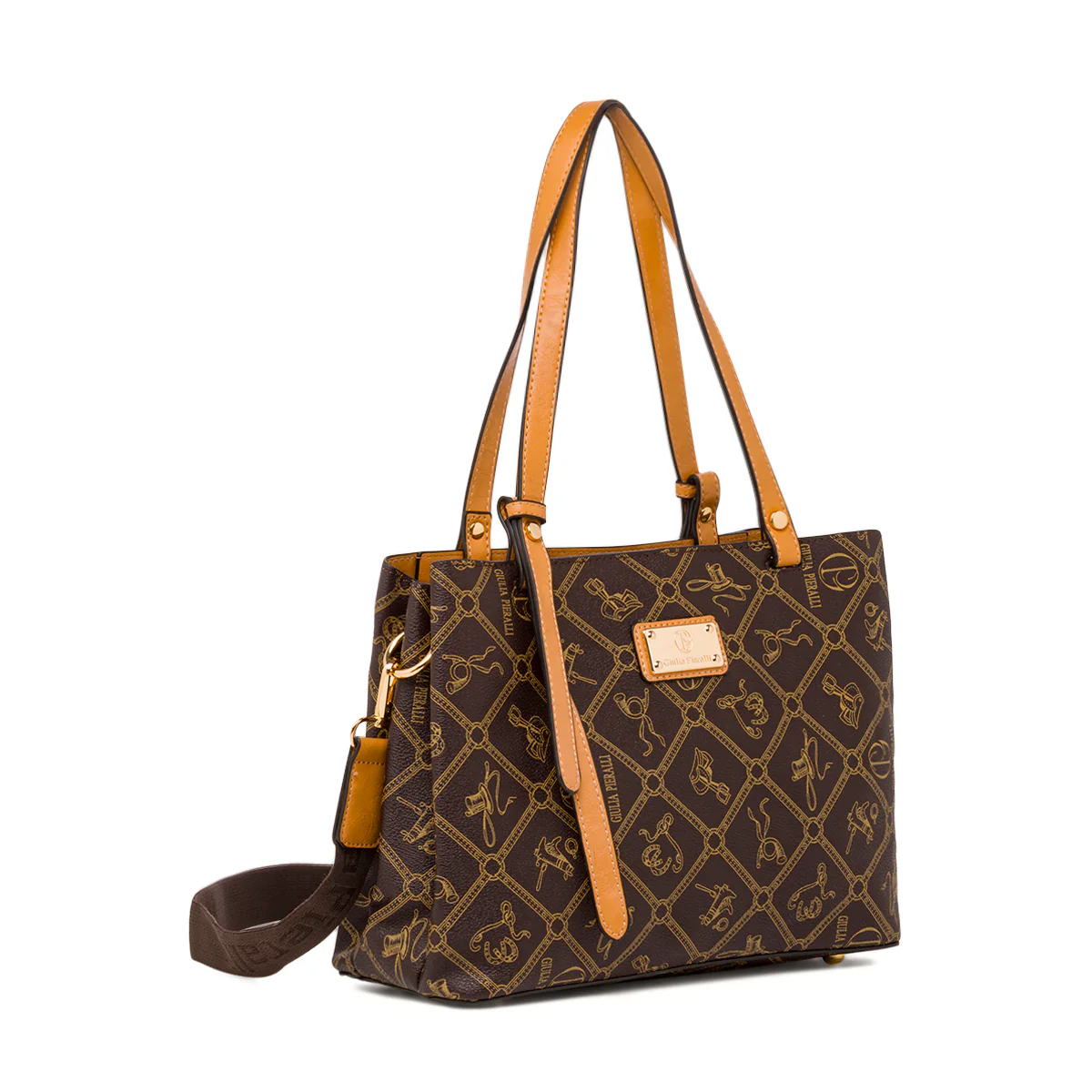 Borsa a spalla marrone da Donna con stampa All Over Giulia Pieralli - Image 2