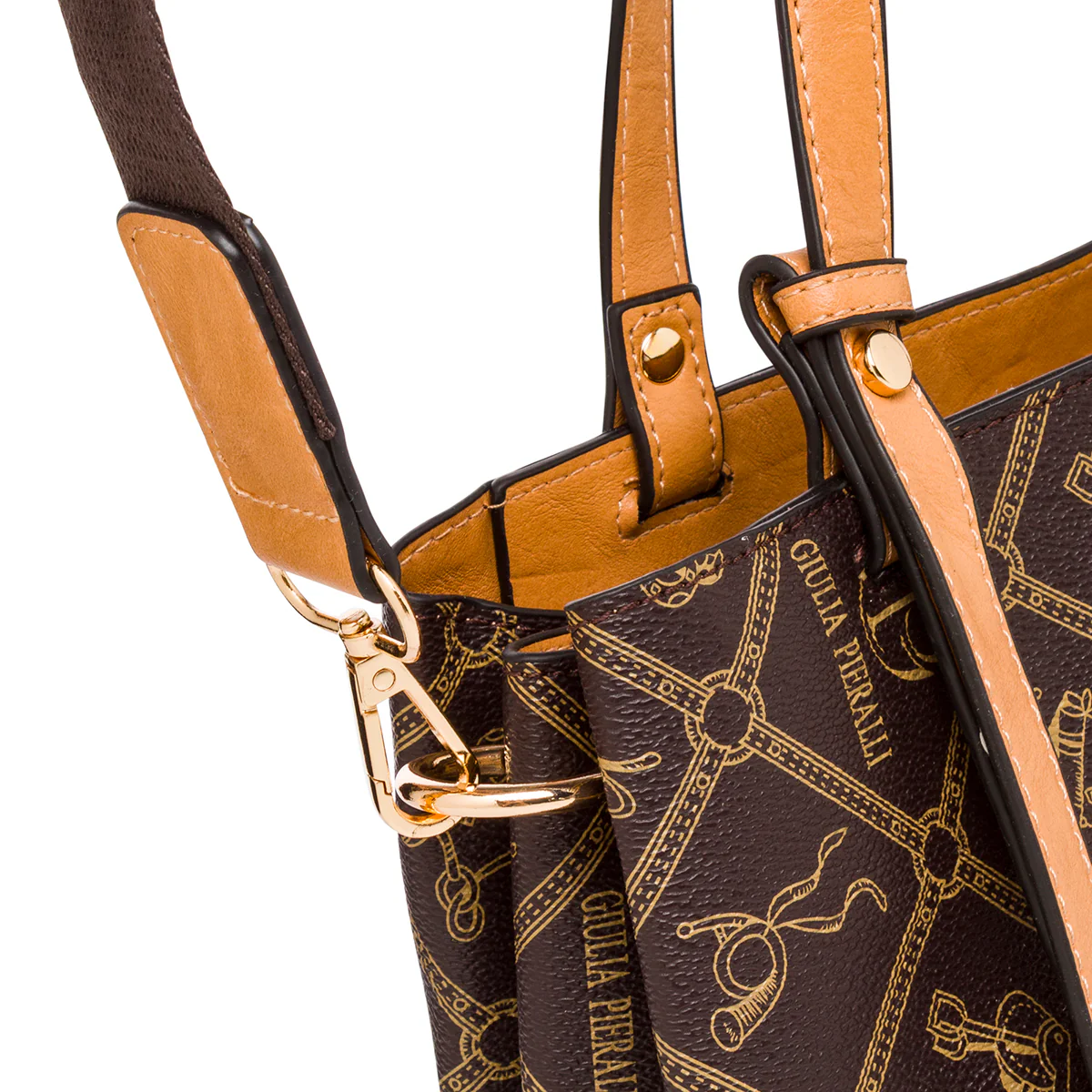 Borsa a spalla marrone da Donna con stampa All Over Giulia Pieralli - Image 4