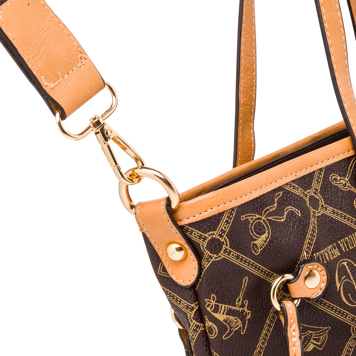 Borsa a spalla marrone da Donna con stampa All Over Giulia Pieralli - Image 4