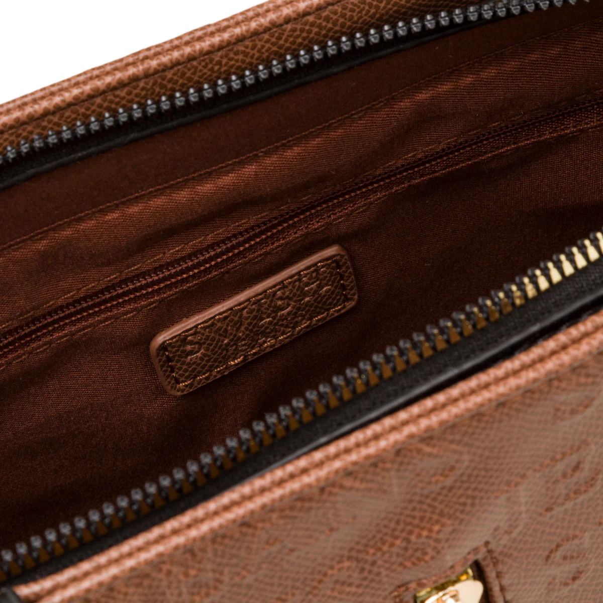 Borsa a spalla marrone da donna con zip verticale e monogramma Swish Jeans - Image 3