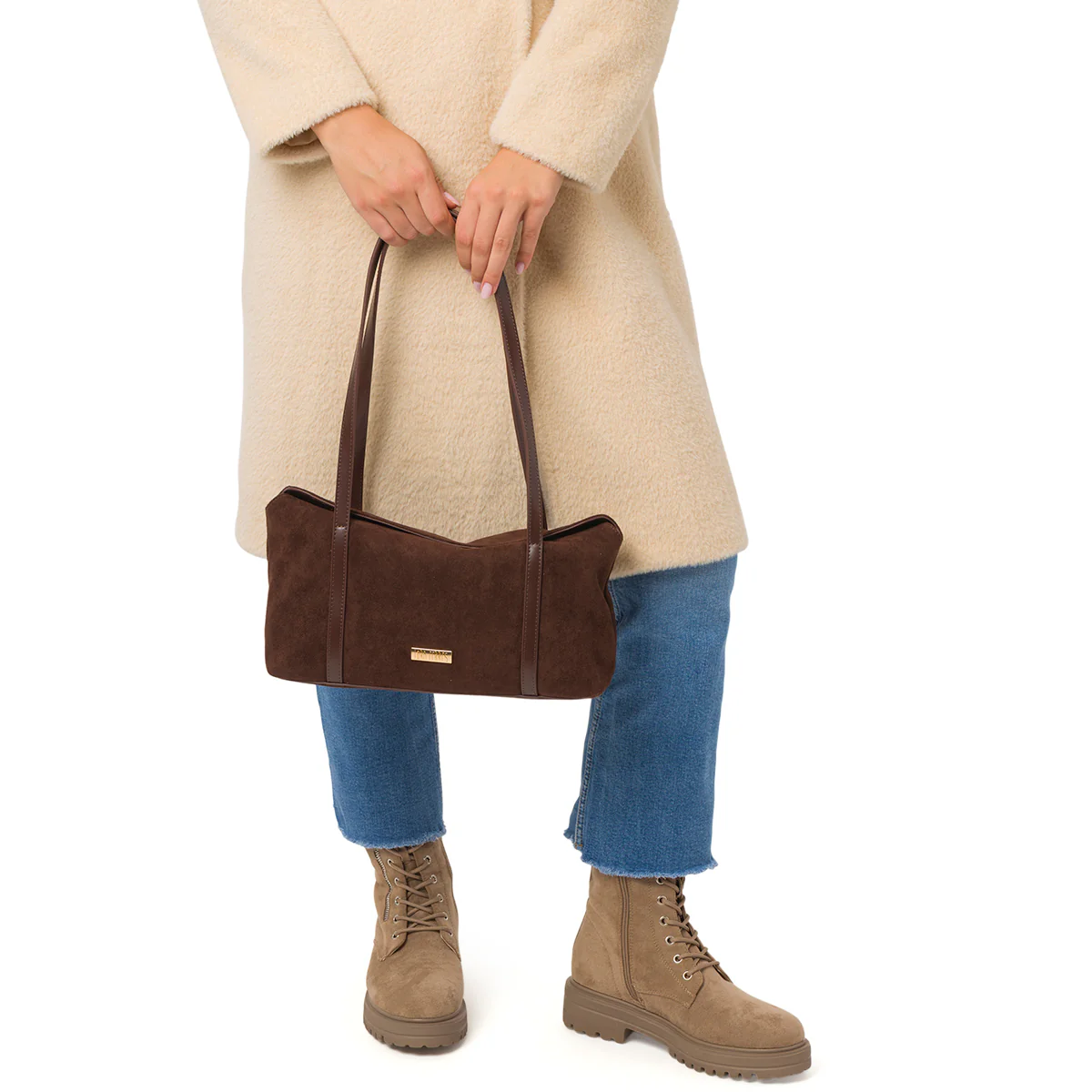 Borsa a spalla marrone da Donna in camoscio Lora Ferres - Image 2