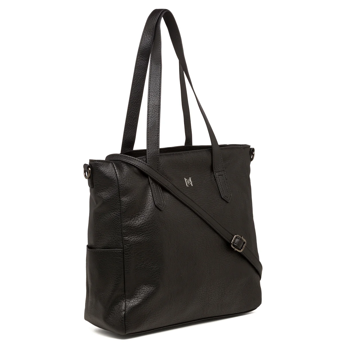 Borsa a spalla nera da donna con chiusura a zip Lora Ferres - Image 3