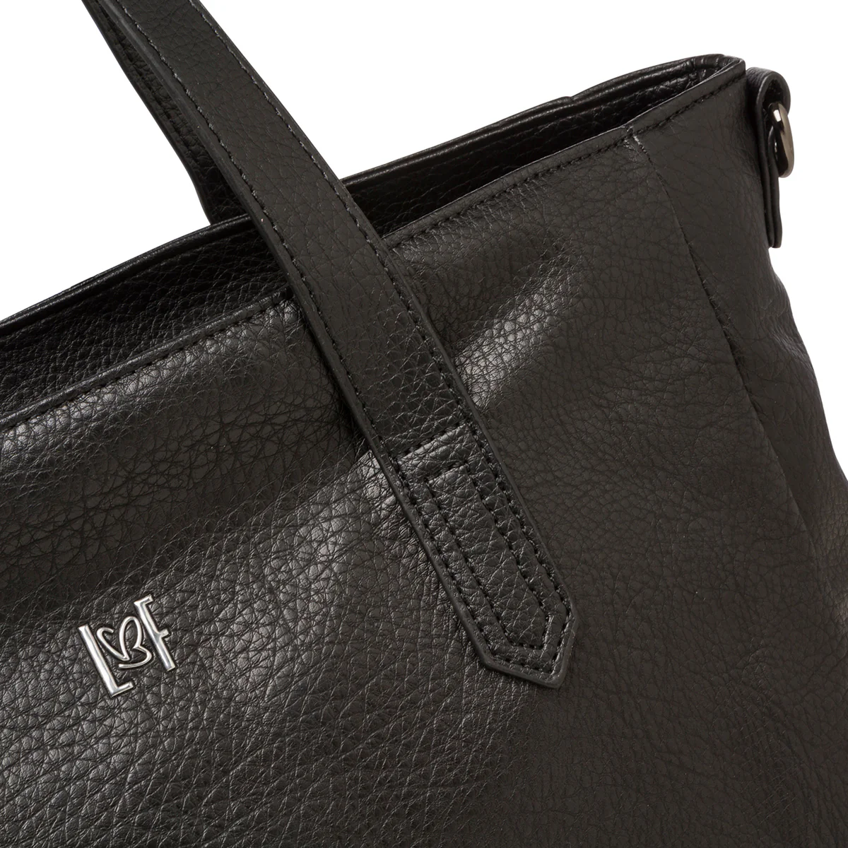 Borsa a spalla nera da donna con chiusura a zip Lora Ferres - Image 4