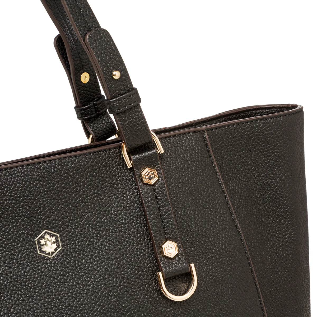 Borsa a spalla nera da donna con dettagli in oro Lumberjack Diana - Image 3