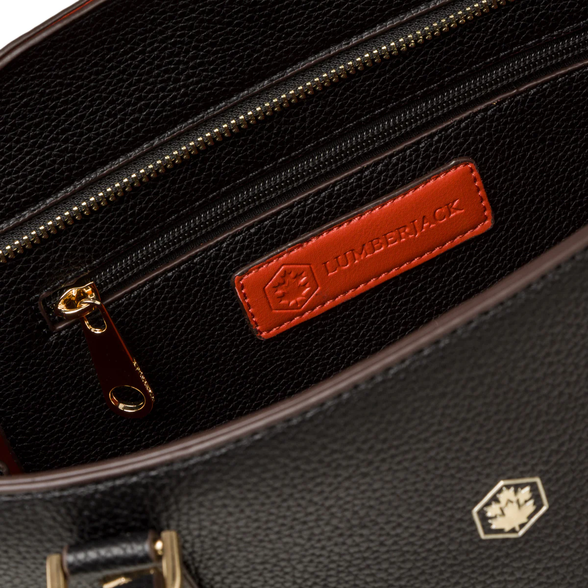 Borsa a spalla nera da donna con dettagli in oro Lumberjack Diana - Image 4