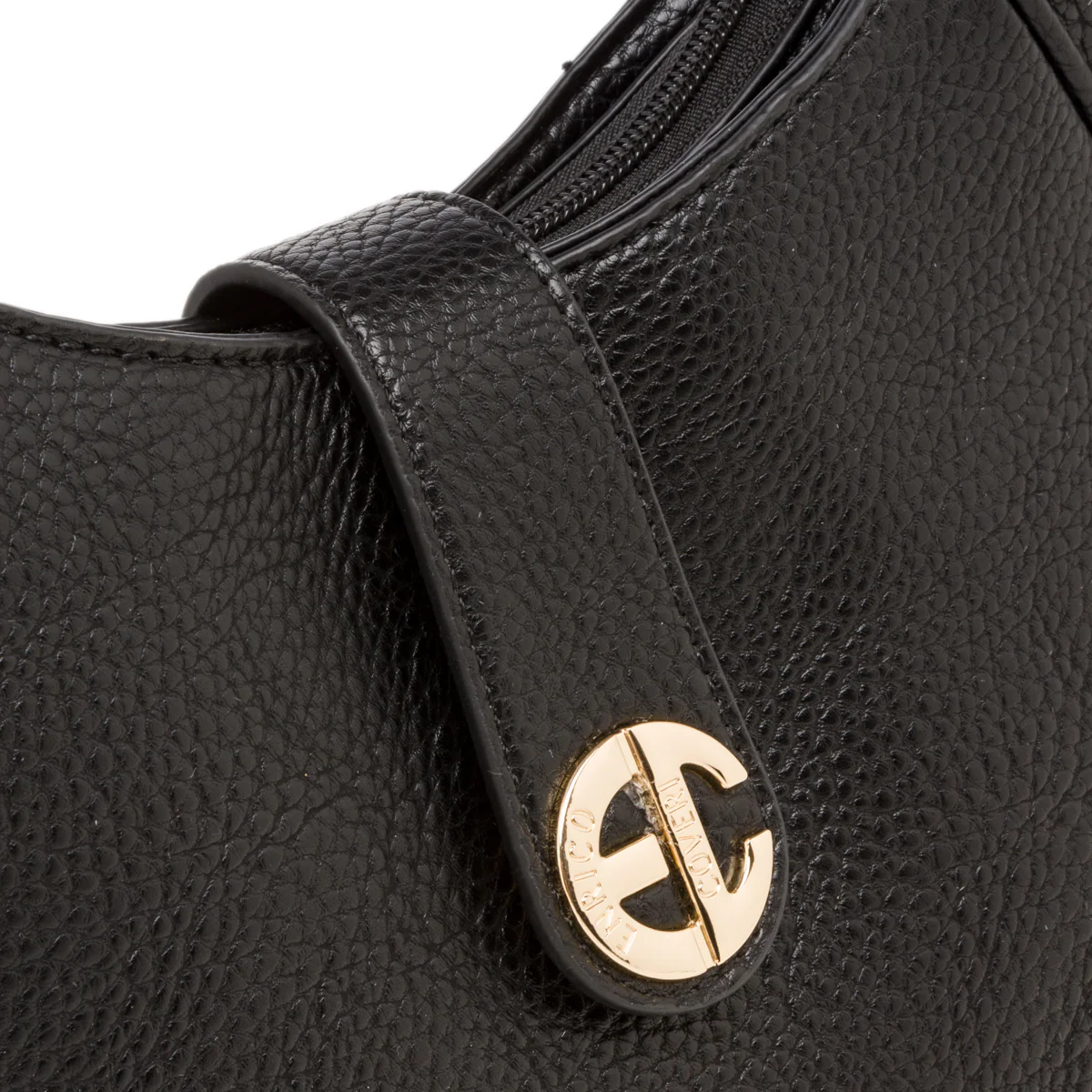 Borsa a spalla nera da donna con logo Enrico Coveri - Image 4