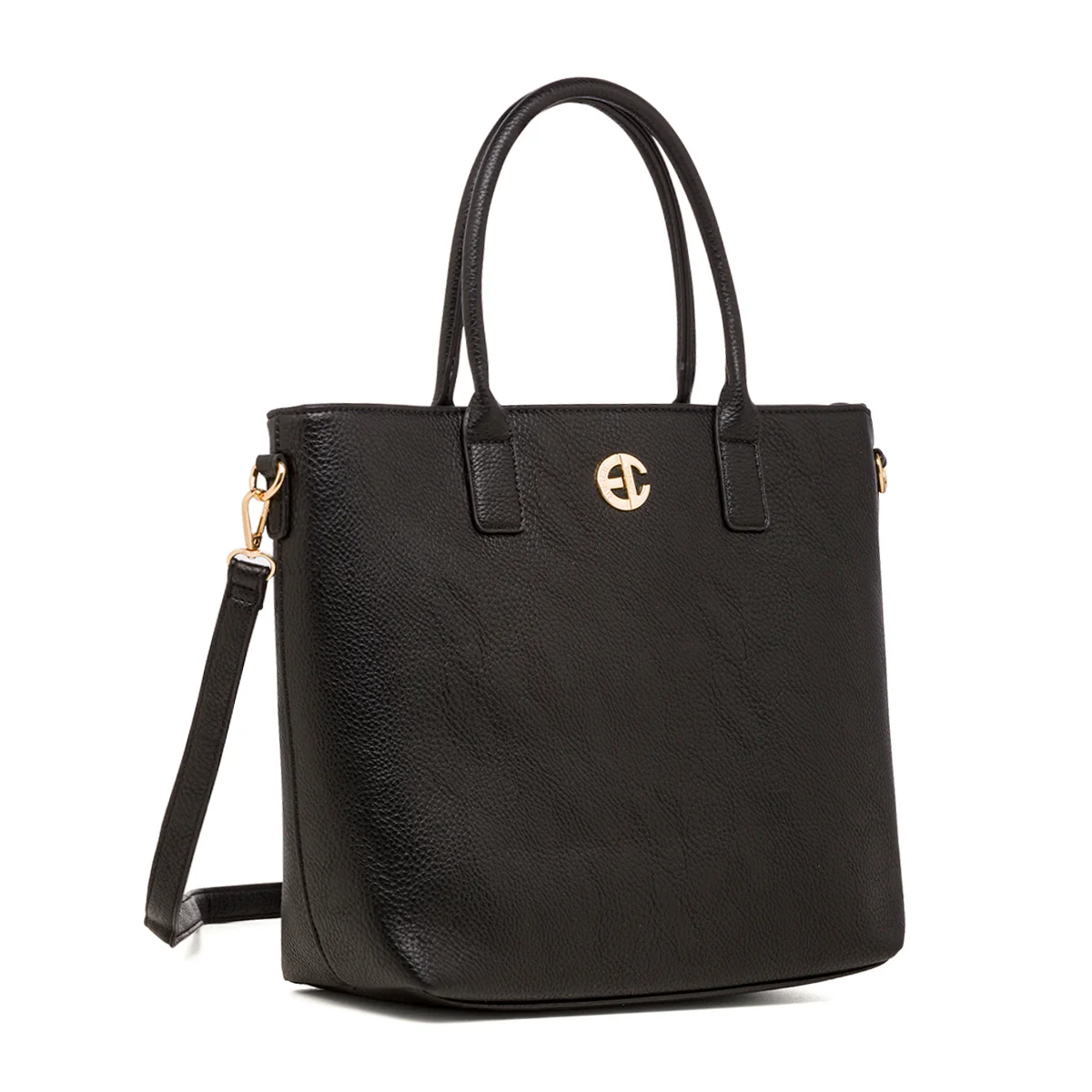 Borsa a spalla nera da donna con logo Enrico Coveri - Image 3
