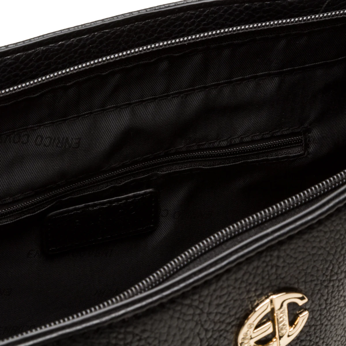 Borsa a spalla nera da donna con logo Enrico Coveri - Image 4