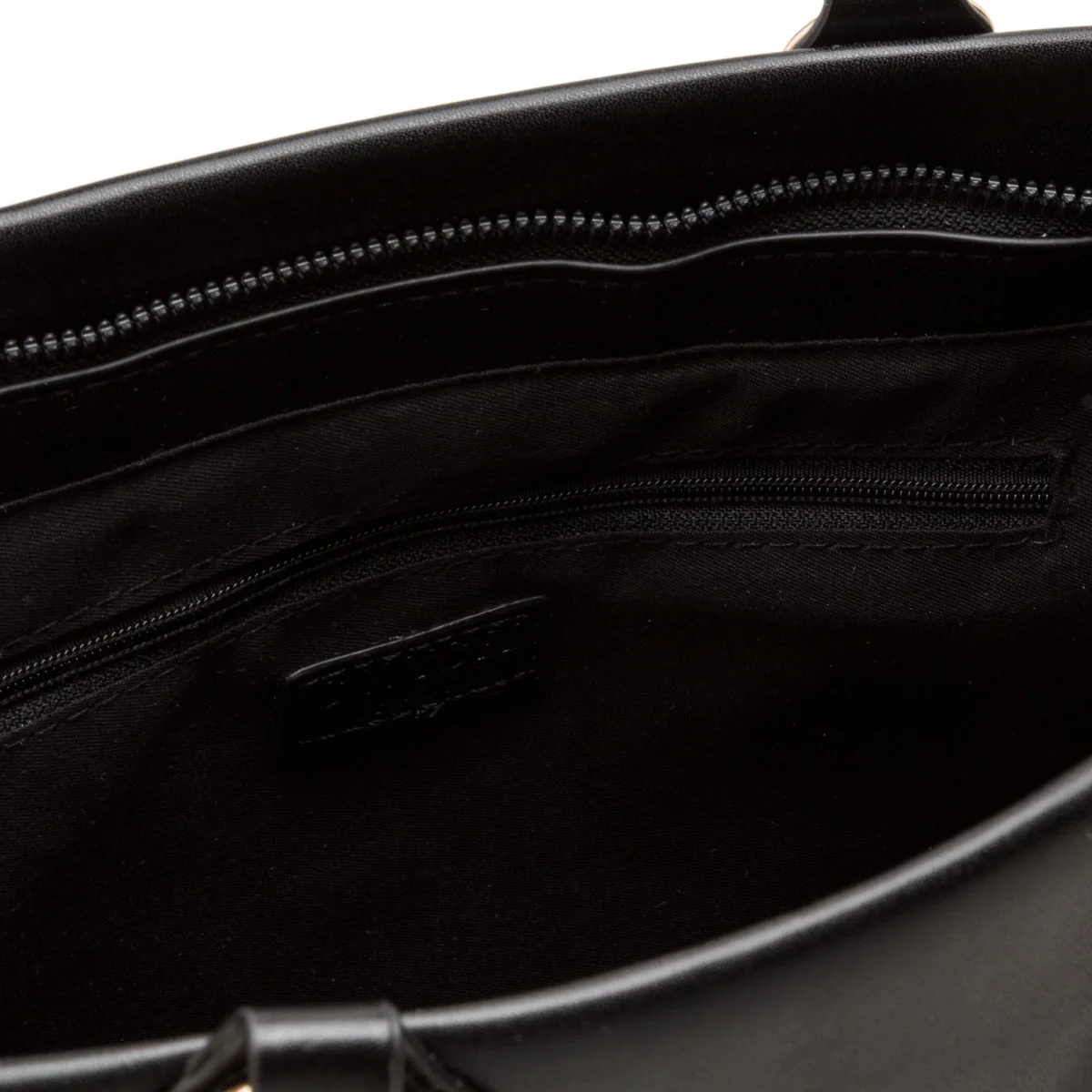 Borsa a spalla nera da Donna con logo in metallo Lora Ferres - Image 4