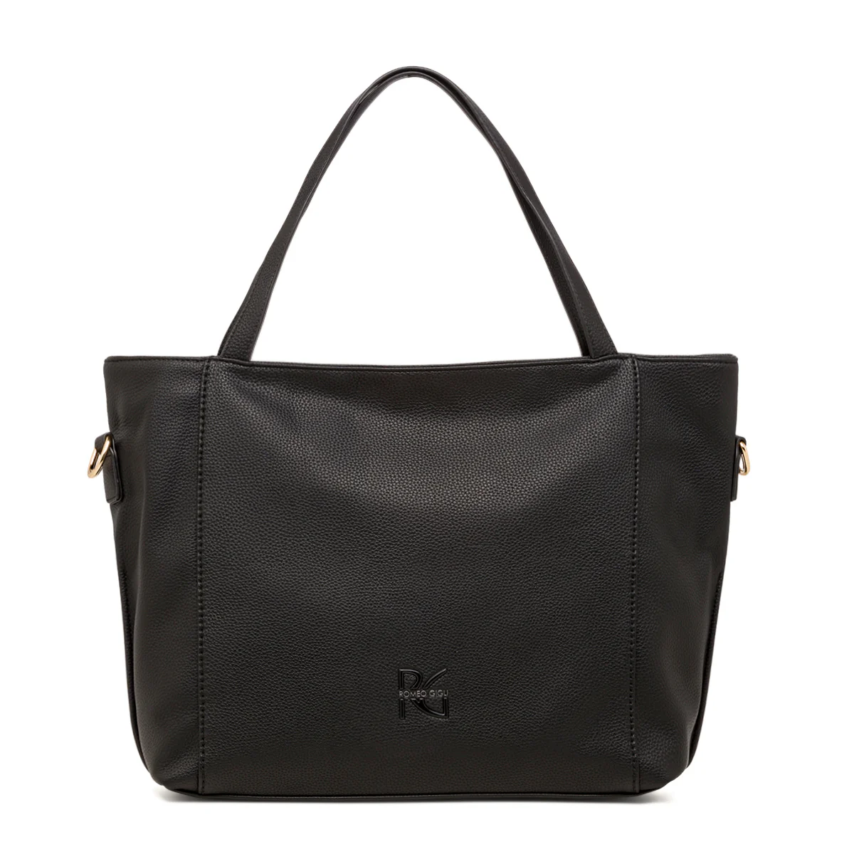 Borsa a spalla nera da donna con logo Romeo Gigli Milano