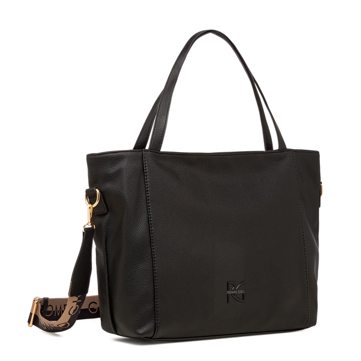 Borsa a spalla nera da donna con logo Romeo Gigli Milano - Image 2