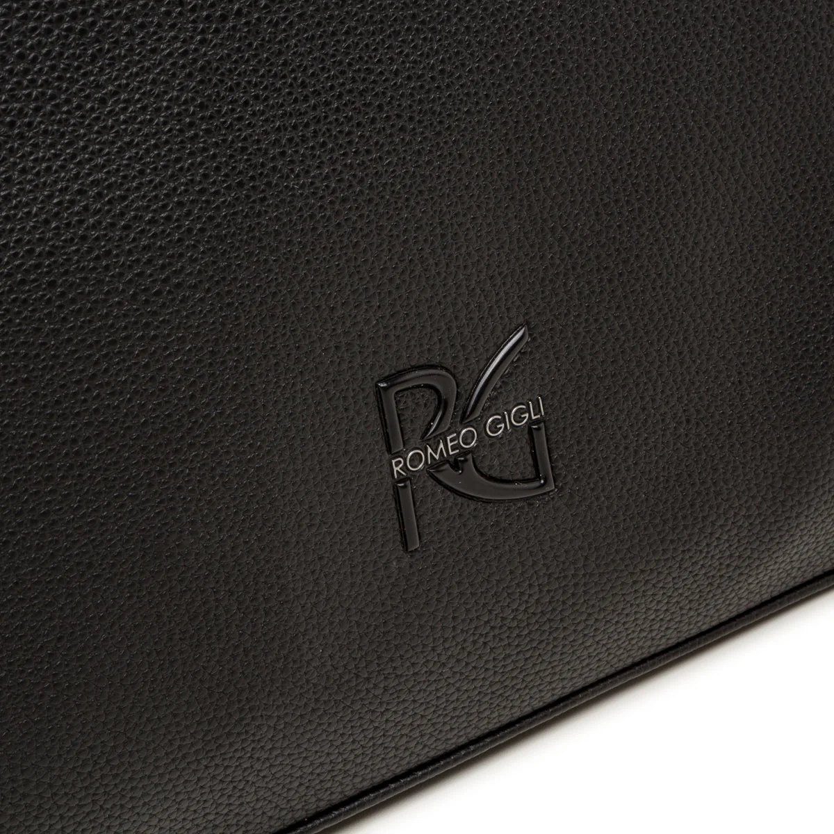 Borsa a spalla nera da donna con logo Romeo Gigli Milano - Image 3