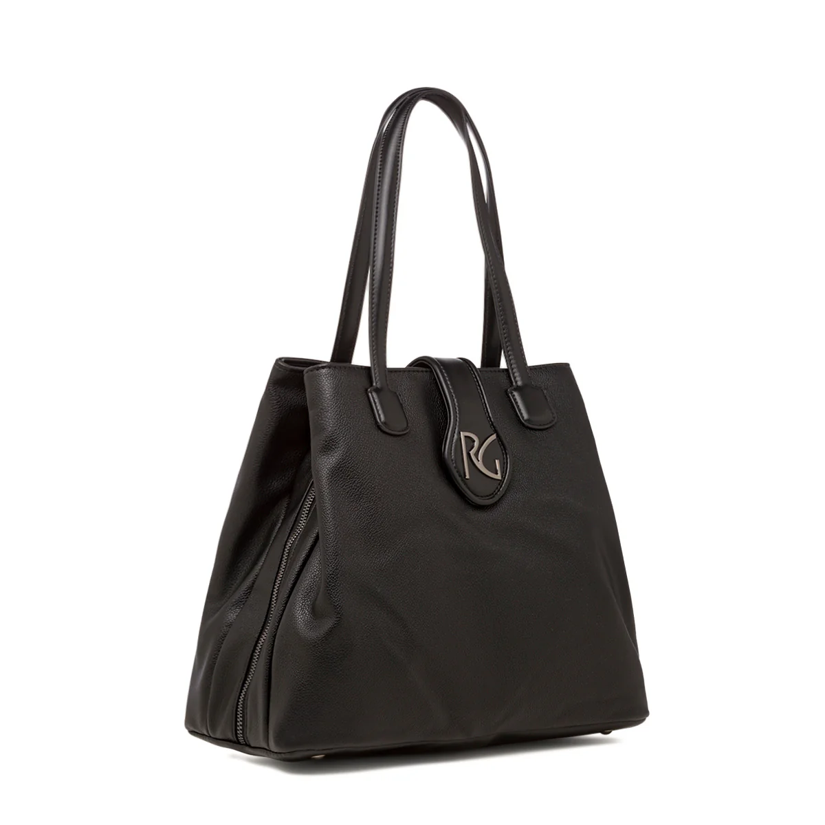 Borsa a spalla nera da donna con logo Romeo Gigli Milano - Image 2
