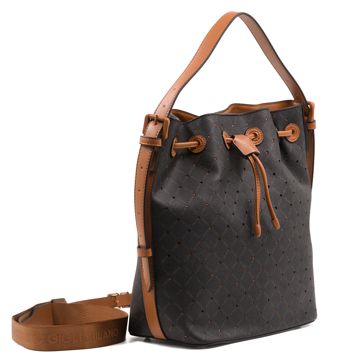 Borsa a spalla nera da donna con monogramma Romeo Gigli Milano Gama - Image 3