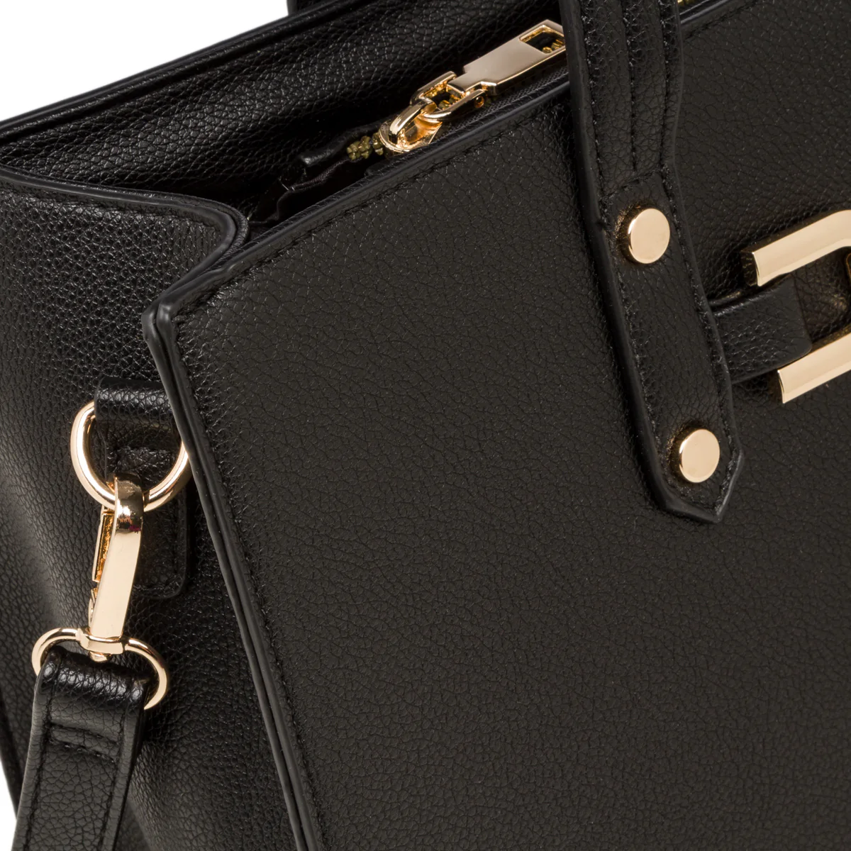 Borsa a spalla nera da donna con morsetto Lora Ferres - Image 3