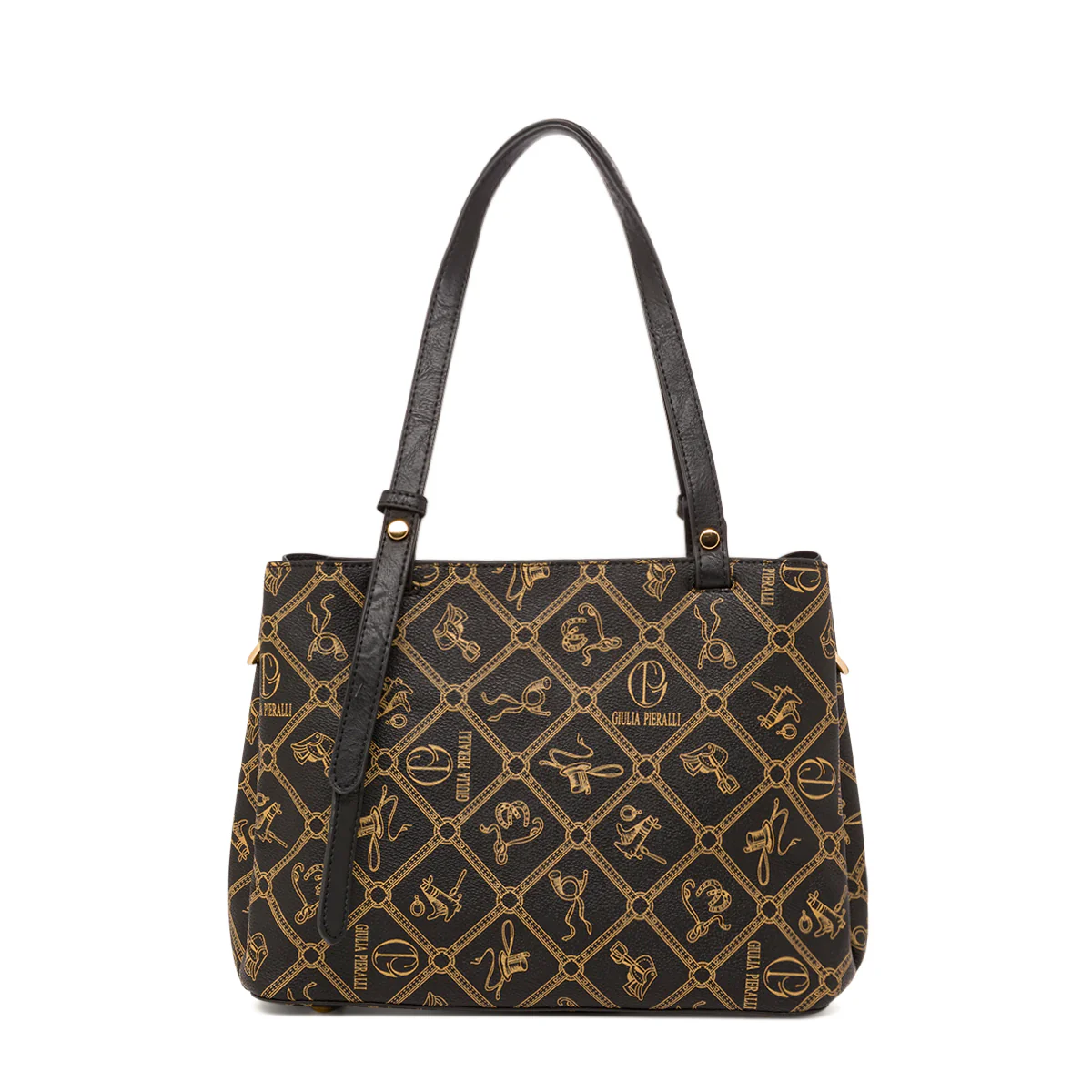 Borsa a spalla nera da Donna con stampa All Over Giulia Pieralli - Image 3