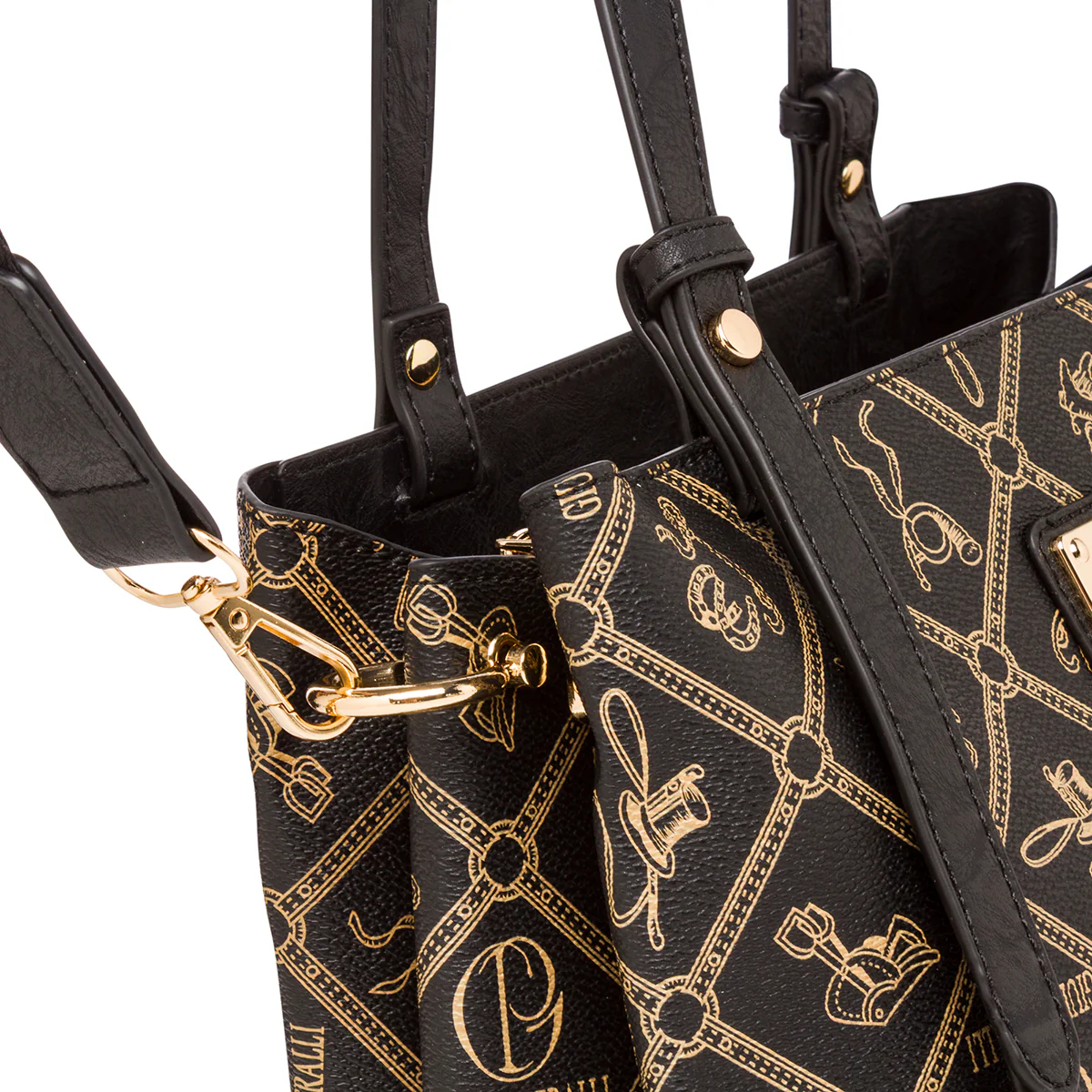 Borsa a spalla nera da Donna con stampa All Over Giulia Pieralli - Image 4