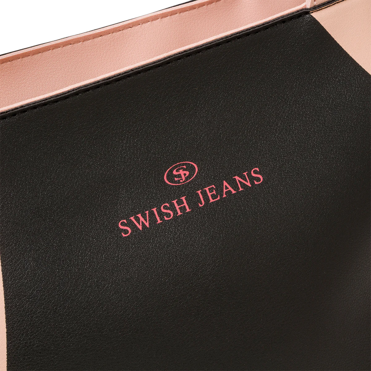 Borsa a spalla nera da donna con stampa Swish Jeans - Image 4