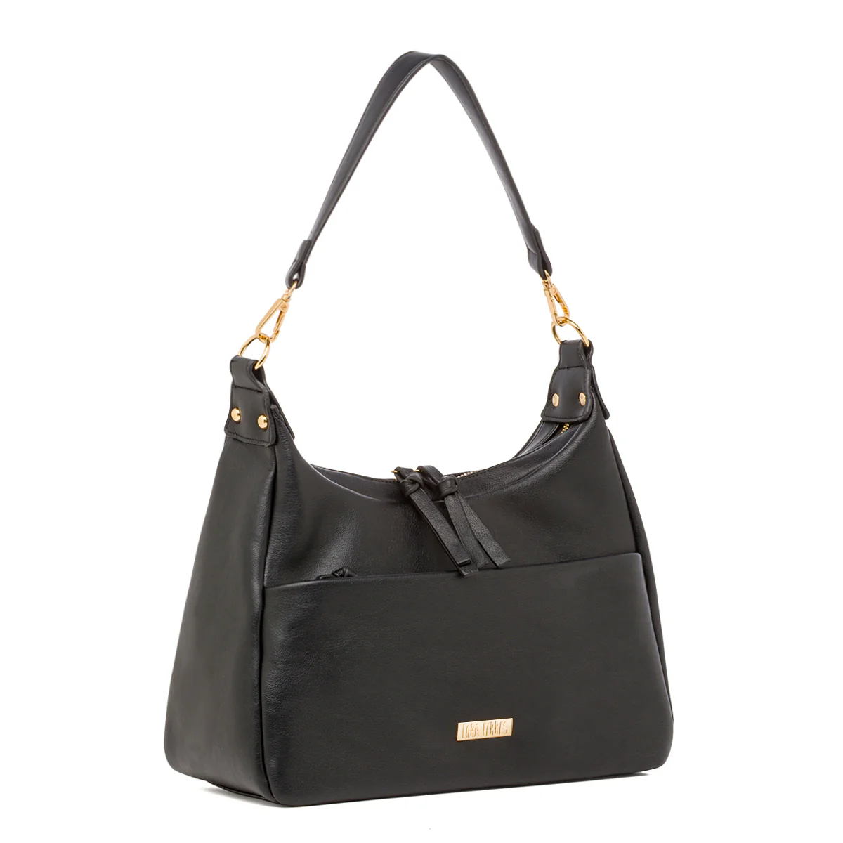 Borsa a spalla nera da Donna con tasca e zip Lora Ferres - Image 2