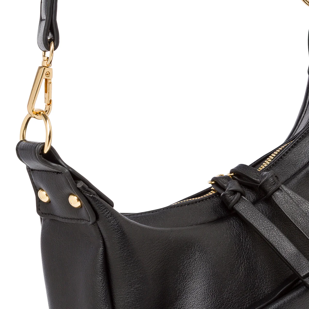Borsa a spalla nera da Donna con tasca e zip Lora Ferres - Image 4