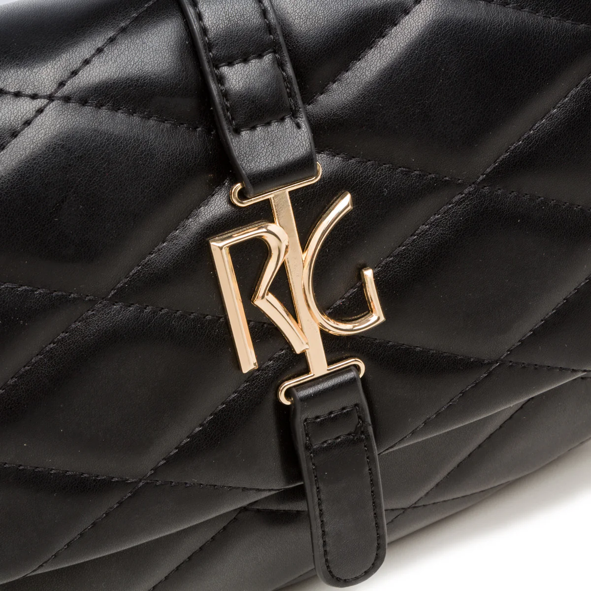 Borsa a spalla nera da donna effetto trapuntato Romeo Gigli Milano - Image 3