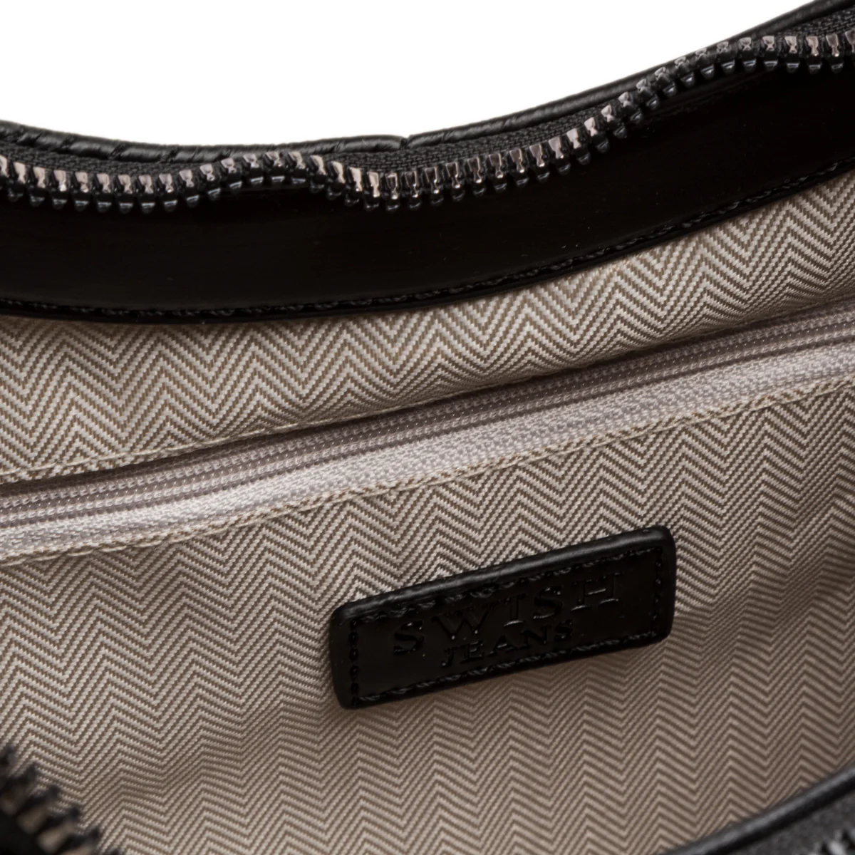 Borsa a spalla nera da donna effetto trapuntato Swish Jeans - Image 4