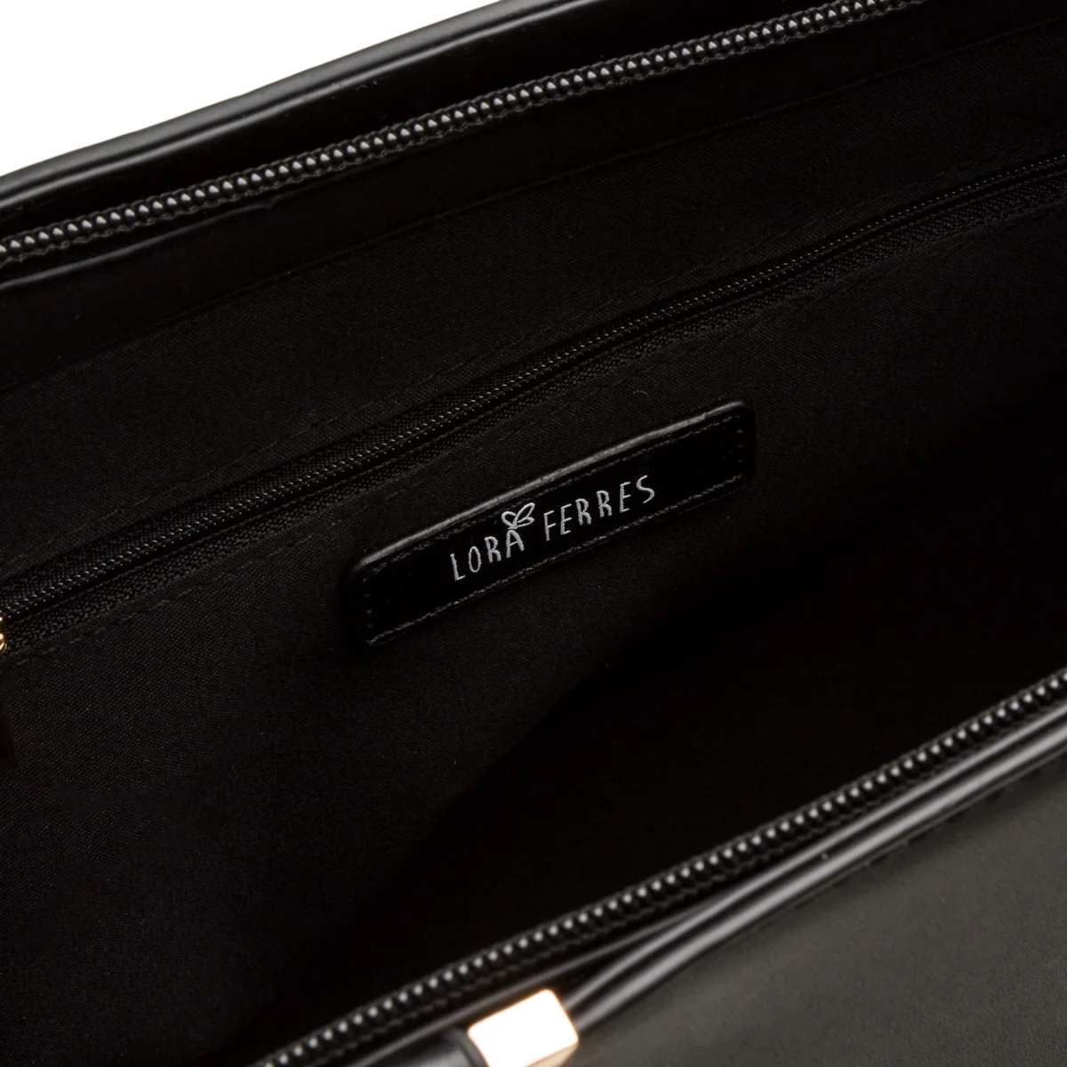 Borsa a spalla nera da donna Lora Ferres - Image 4