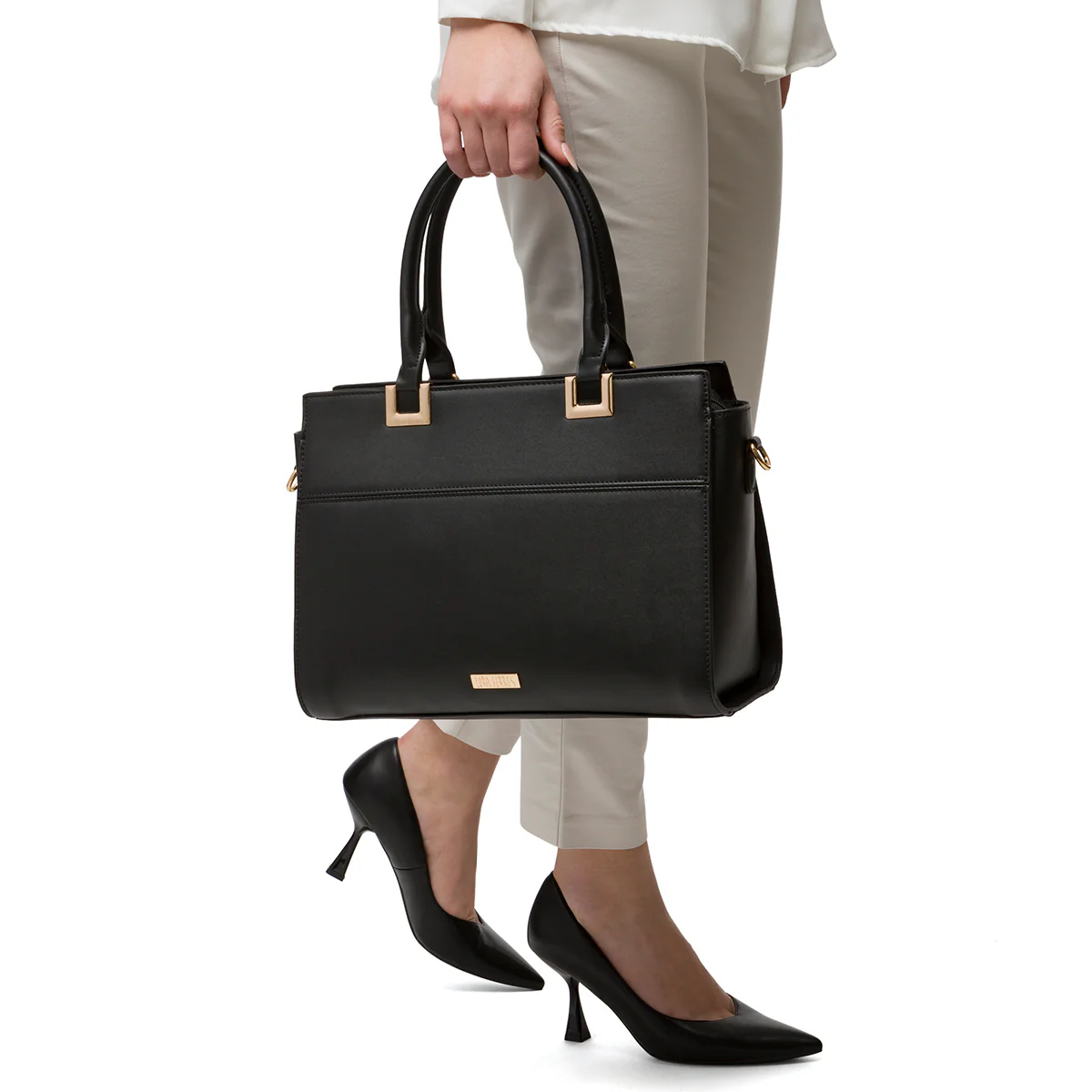 Borsa a spalla nera da donna Lora Ferres - Image 5