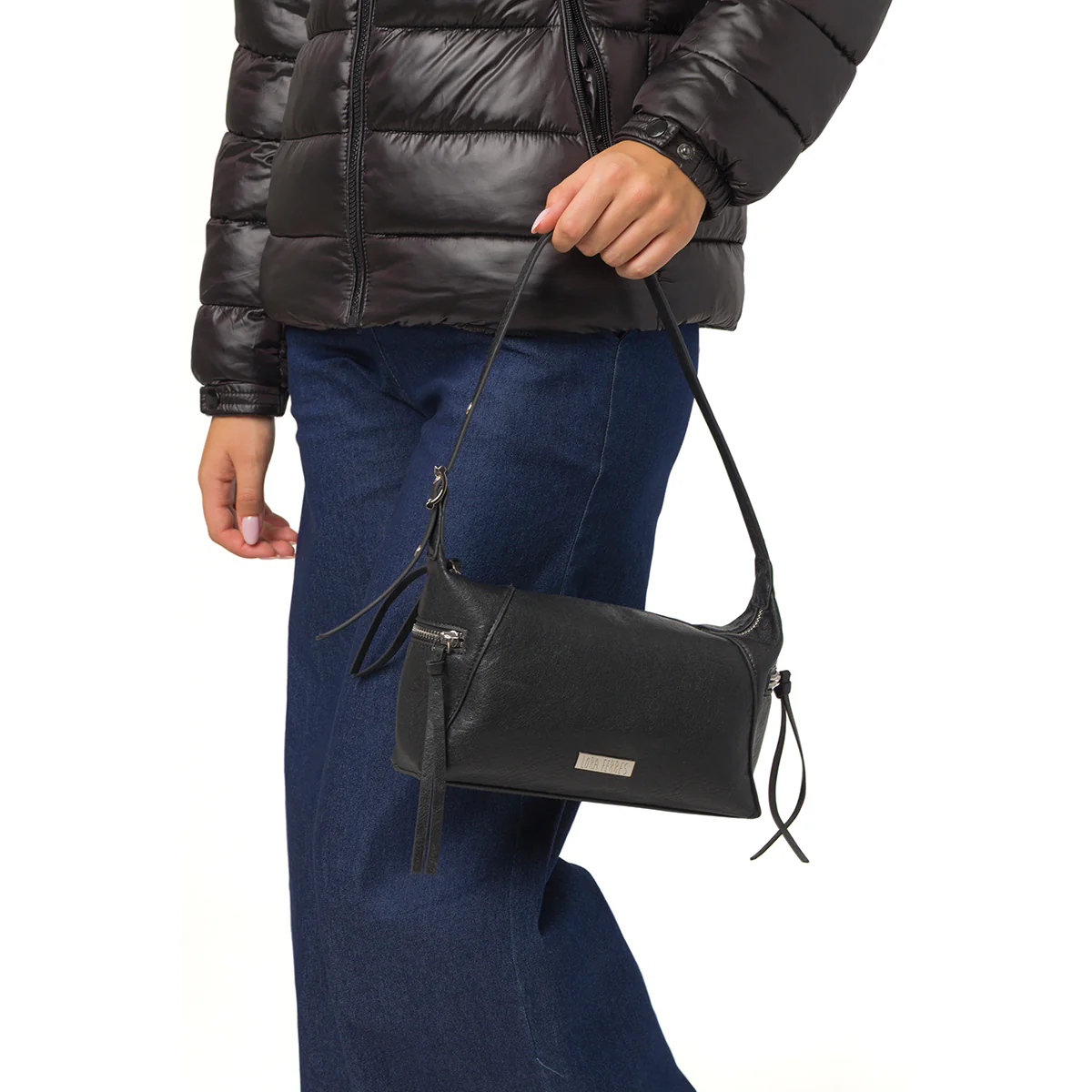 Borsa a spalla nera da Donna Lora Ferres - Image 2