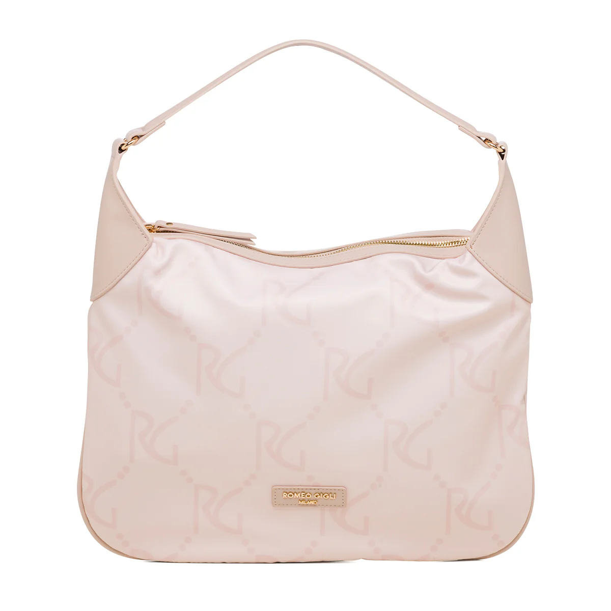 Borsa a spalla nude con monogramma da donna Romeo Gigli Milano Carmen