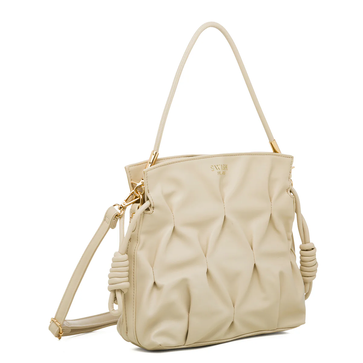 Borsa a spalla nude da donna con coulisse Swish Jeans Elidia - Image 2