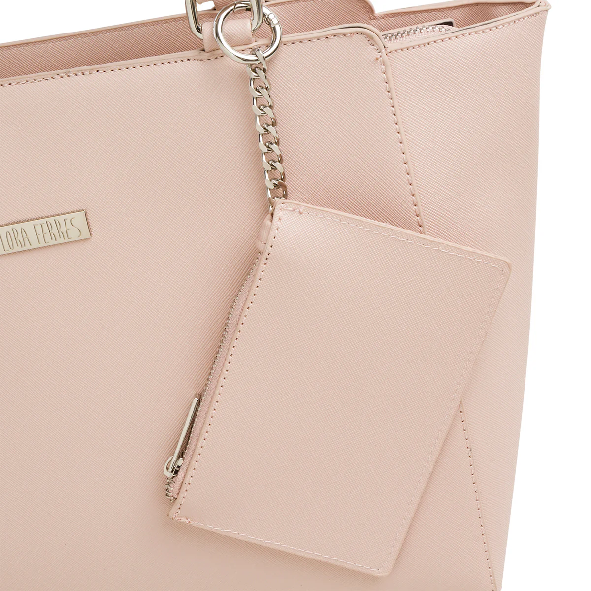 Borsa a spalla rosa da donna con portafoglio abbinato Lora Ferres - Image 4