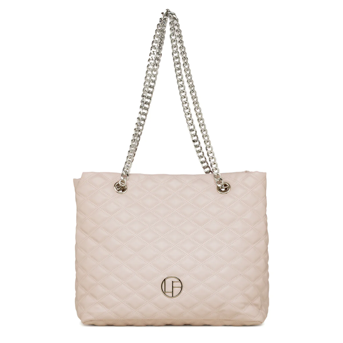 Borsa a spalla rosa chiaro da Donna trapuntata con motivo a rombi Lora Ferres