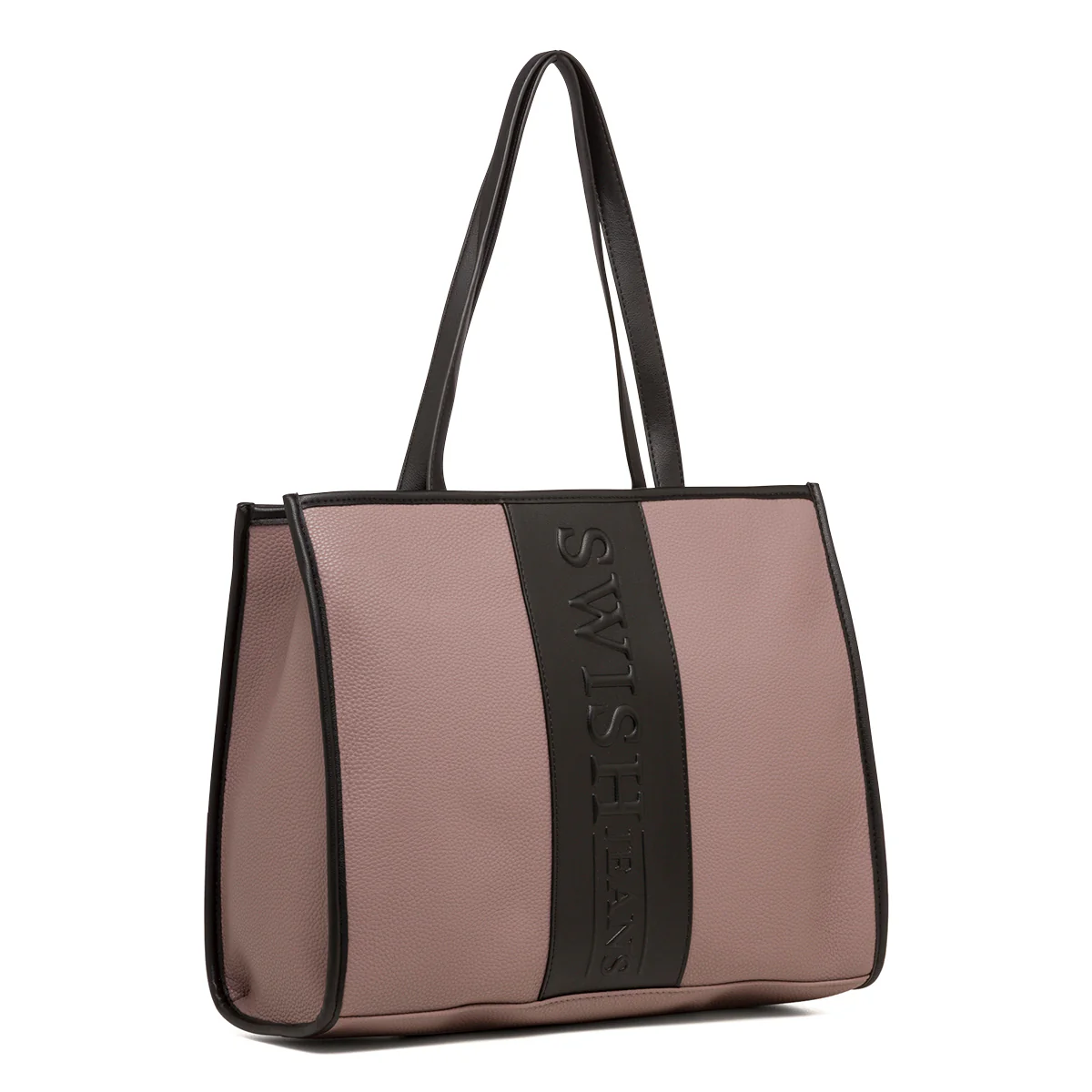 Borsa a spalla taupe da donna con logo verticale Swish Jeans - Image 2
