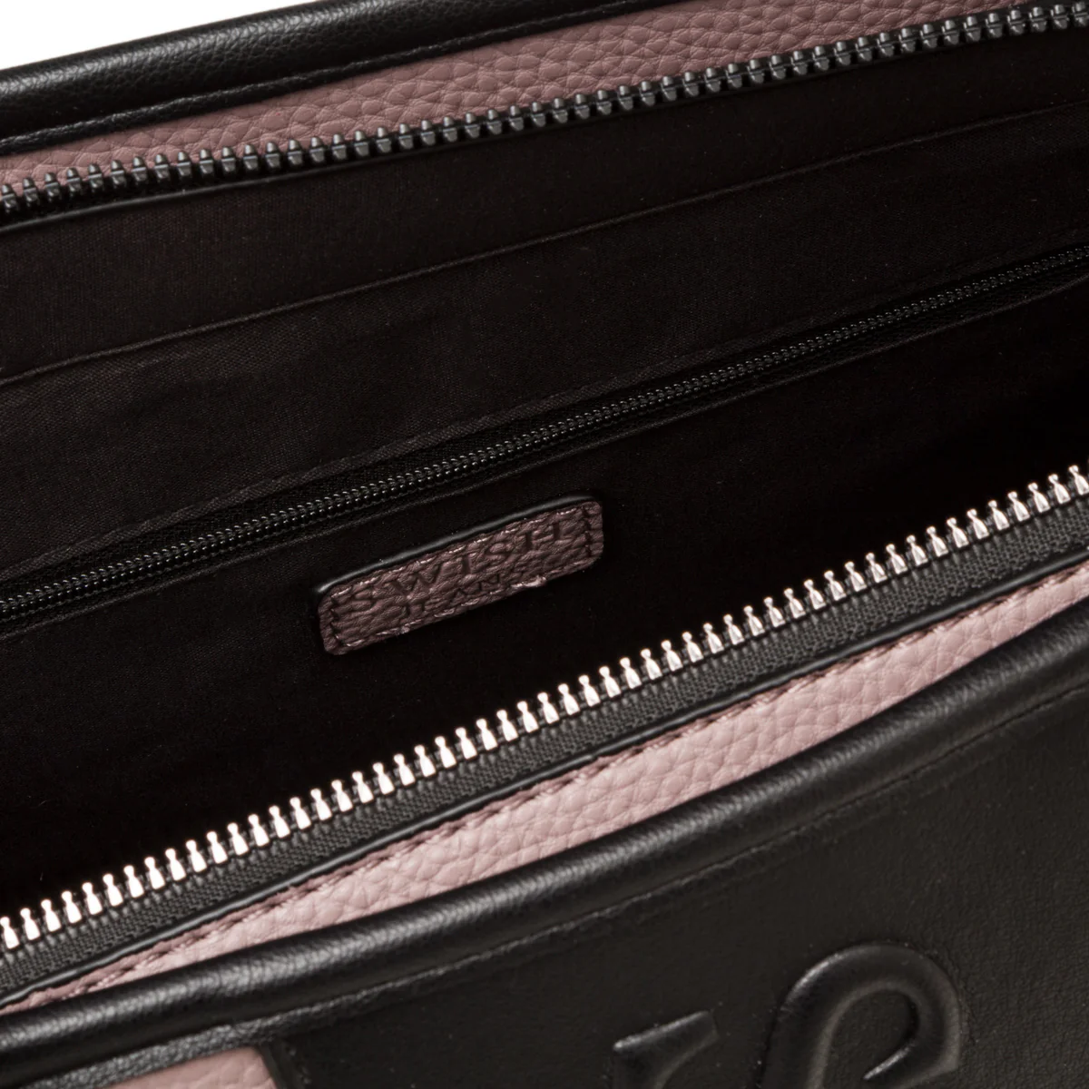 Borsa a spalla taupe da donna con logo verticale Swish Jeans - Image 3